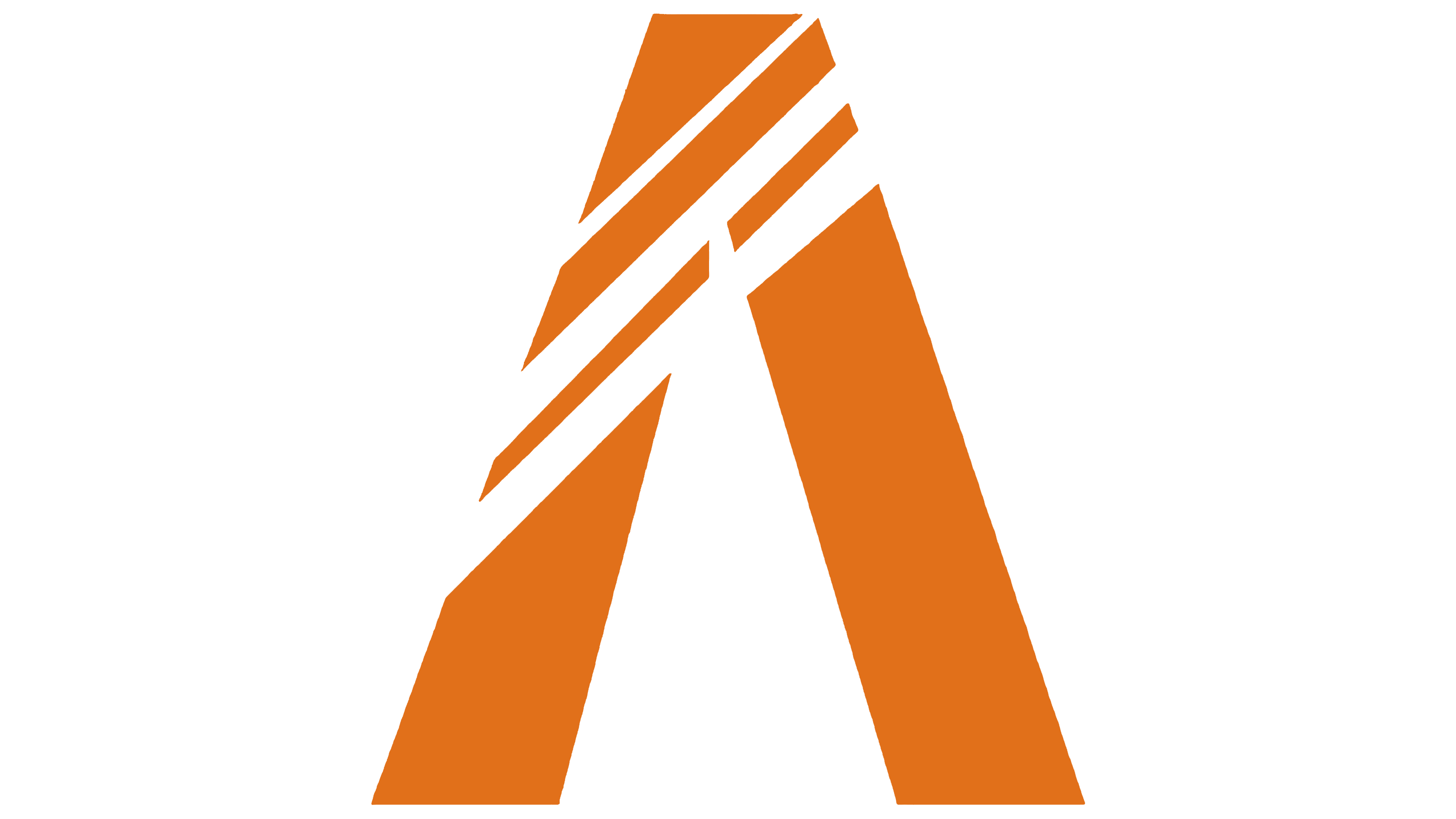 Logo orange en forme de A stylisé