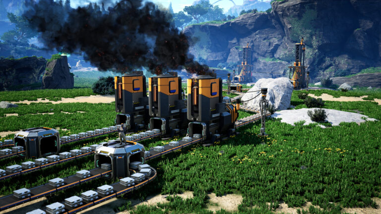 Usine industrielle avec machines fumantes en plein air
