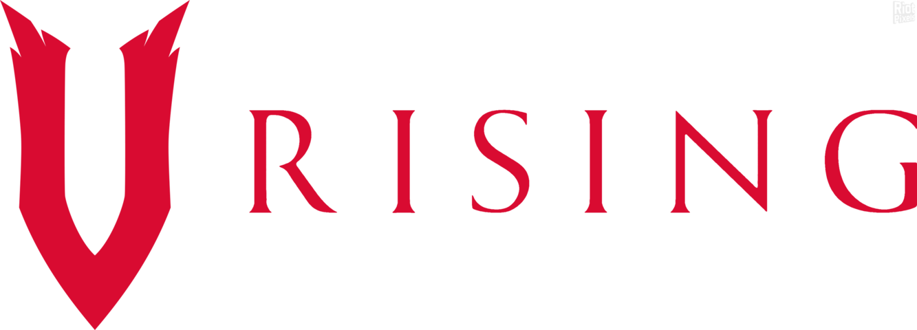 Logo jeu vidéo V Rising, rouge et noir