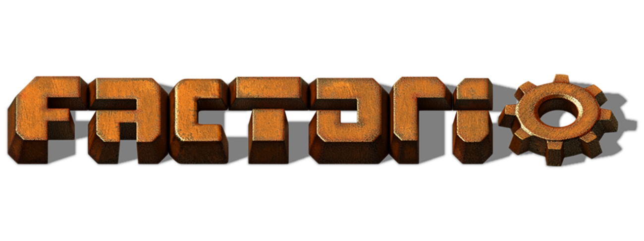 Logo du jeu vidéo Factorio avec engrenage.